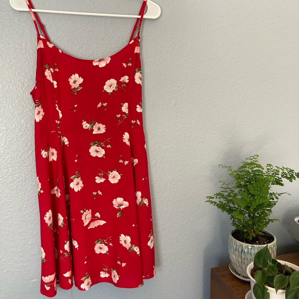 Red, Floral Dress